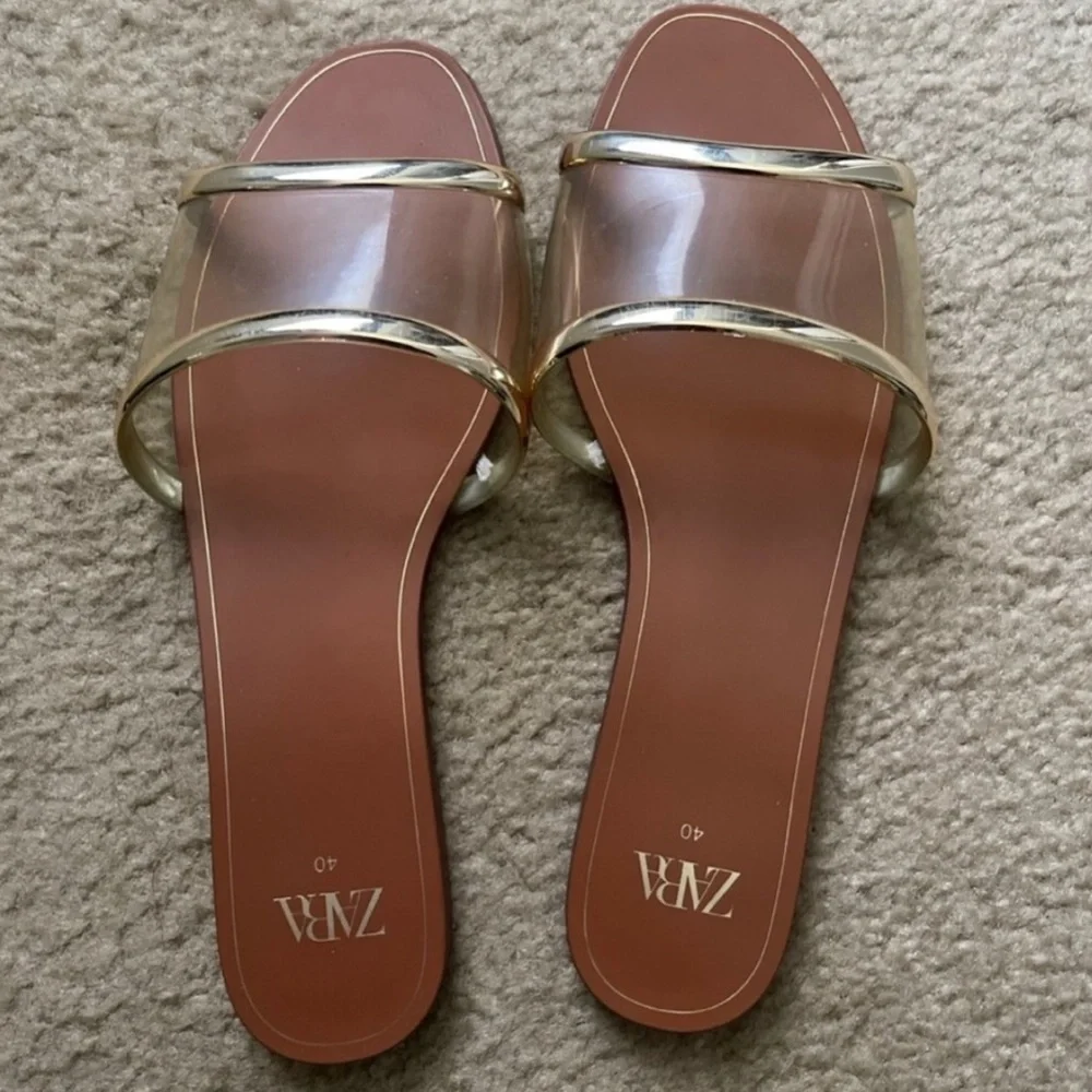 Zara Transparent Flat Sandals - Picture 2 of 5